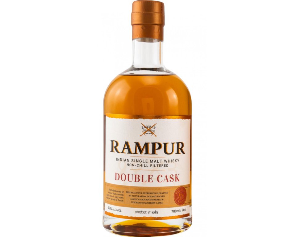 Rampur Double Cask Indian Single Malt Whisky 70 cl. 45%