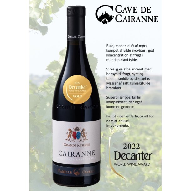 Camille Cayran Cairanne Grande Reserve Rouge 2020