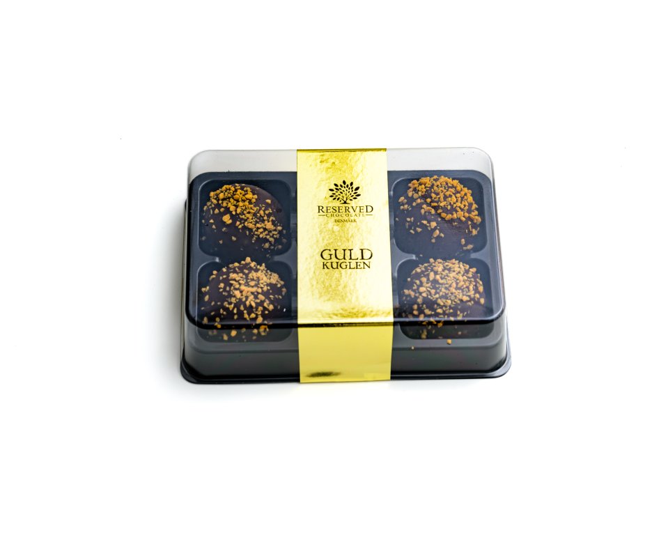 Reserved Chocolate - Tr�ffel-Romkugler- GULD 6 stk