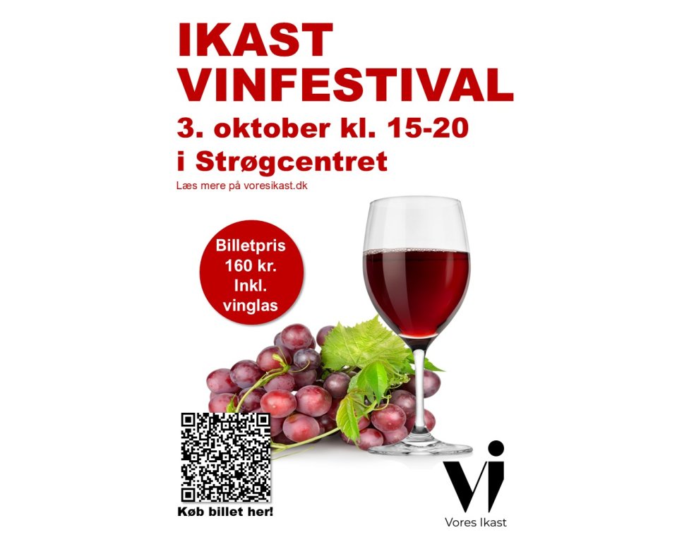 Ikast Vinfestival Fredag d. 3 oktober 2024 kl. 15:00-20:00 i Strgcentret