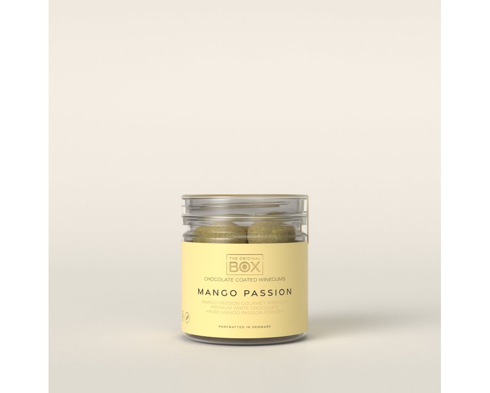 Box The Original - Vingummi m. hvid chokolade og Mango-Passion