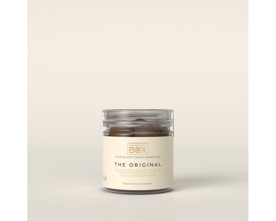Box The Original - Vingummi m. hvid chokolade og Lakridspulver