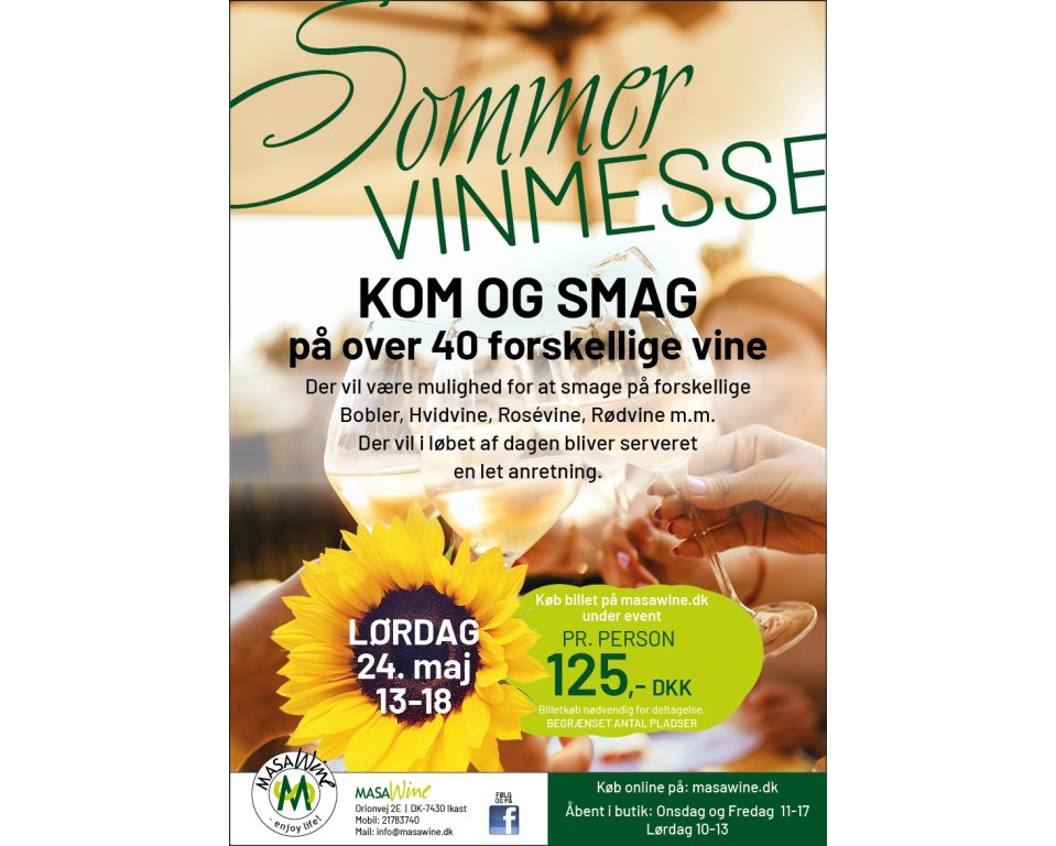 Sommer Vinmesse l�rdag d. 24 maj kl. 13.00-18.00