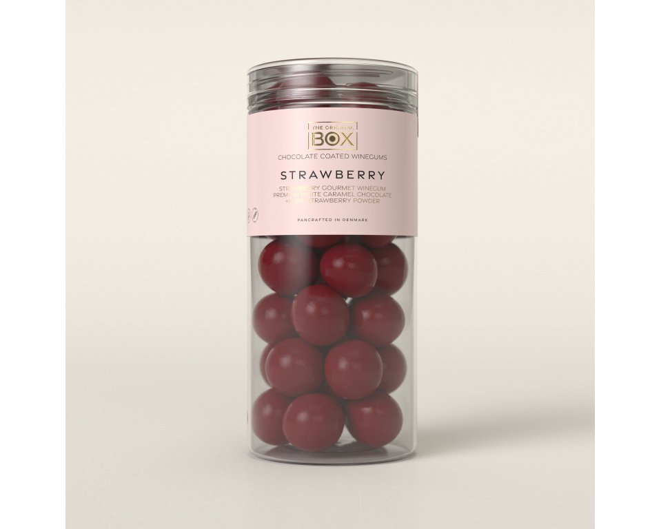 Vingummi m. Karamel chokolade og Jordb�r -Box The Original 