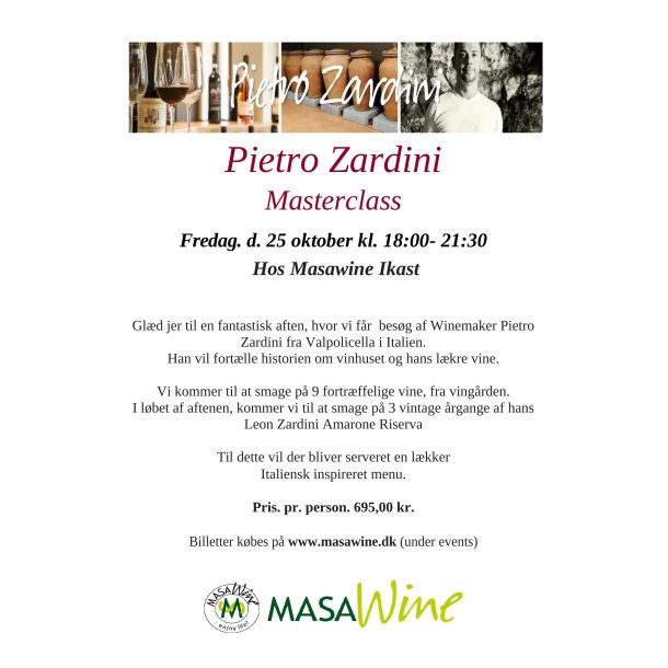 Pietro Zardini  Masterclass  Fredag. d. 25 oktober kl. 18:00- 21:30